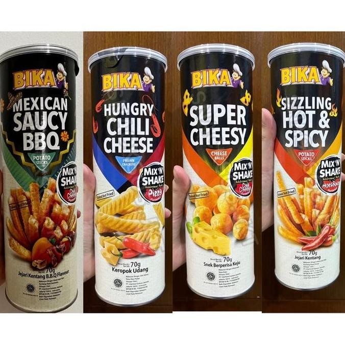 

[KLG] BIKA MIX & SHAKE PRAWN CRACKERS / CHEESE BALLS / POTATO STICKS CHILI CHEESE
