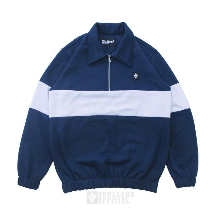 SKULLEND Vintage Rugby - Navy Putih panjang jaket
