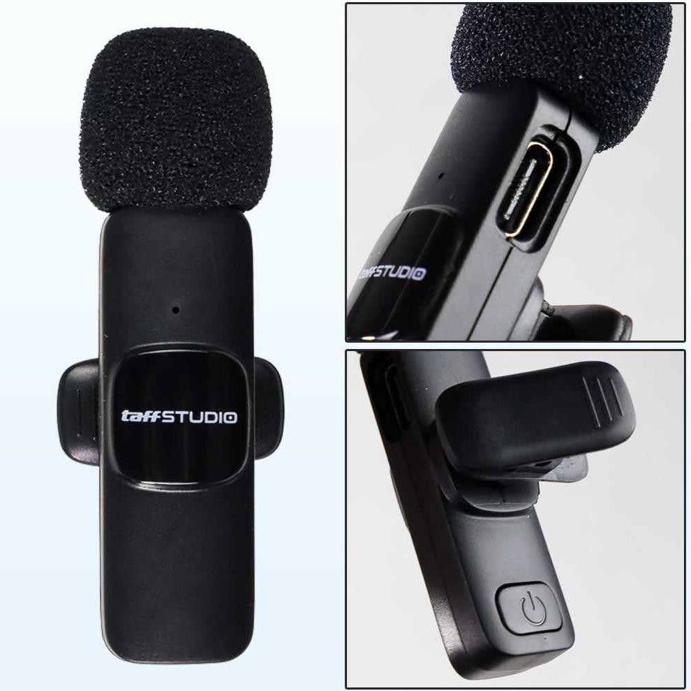 Hot Taffstudio Clip On Jepit Mic Wireless Type C Mic Klip Microfon Bluetooth Android Tanpa Kabel Mic