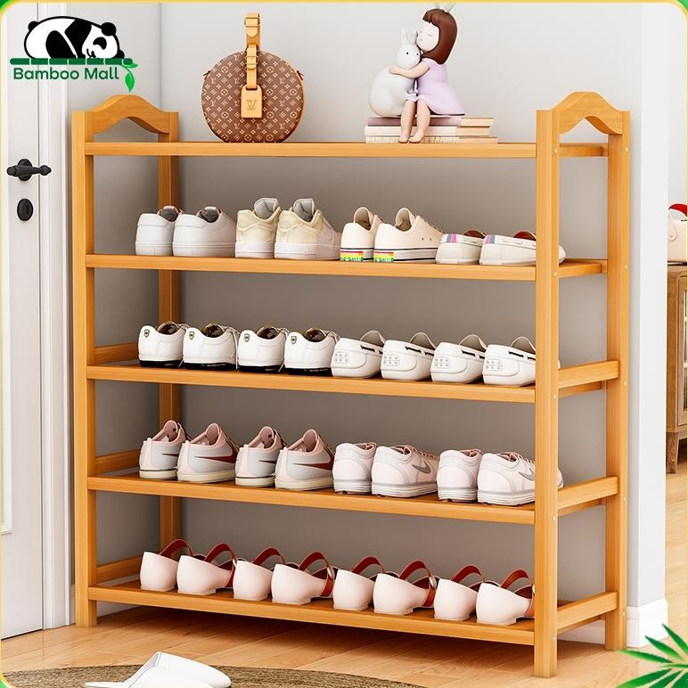 Rak Sepatu Susun Kayu Rak Kayu Serbaguna Rak Sandal Rak Sepatu Susun Kayu Portabel Garansi 5 Tahun