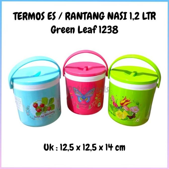Green Leaf 1238 Rantang Nasi / Termos Es Batu / Thermos Nasi Mini 1,2 Liter