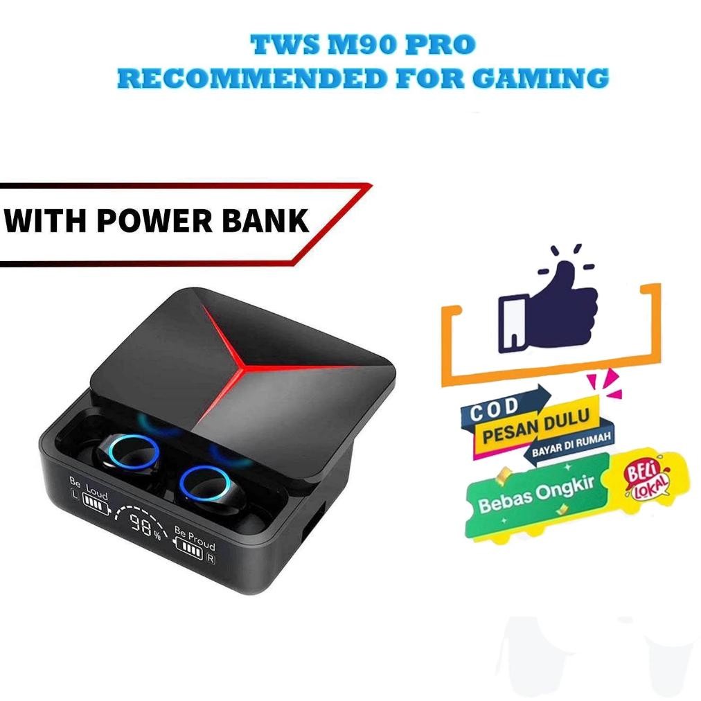 Fue-K5X20 M90 Tws Headset Bluetooth Gaming M10 Mega Bass Wireless Earphone 2In1 Powerbank 3500 Mah S