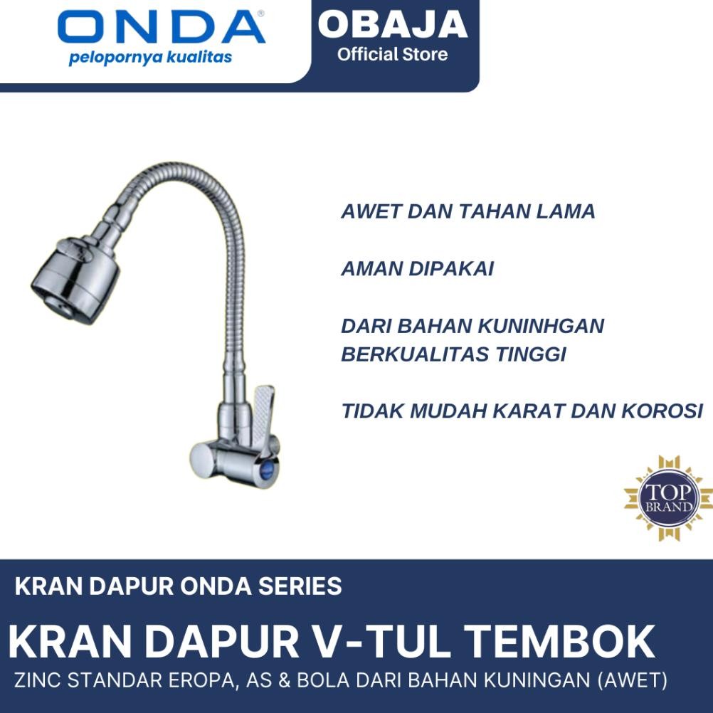 Onda Kran Dapur V Tul Tembok Onda / Kran Cuci Piring Model Angsa V Tul Tembok Onda