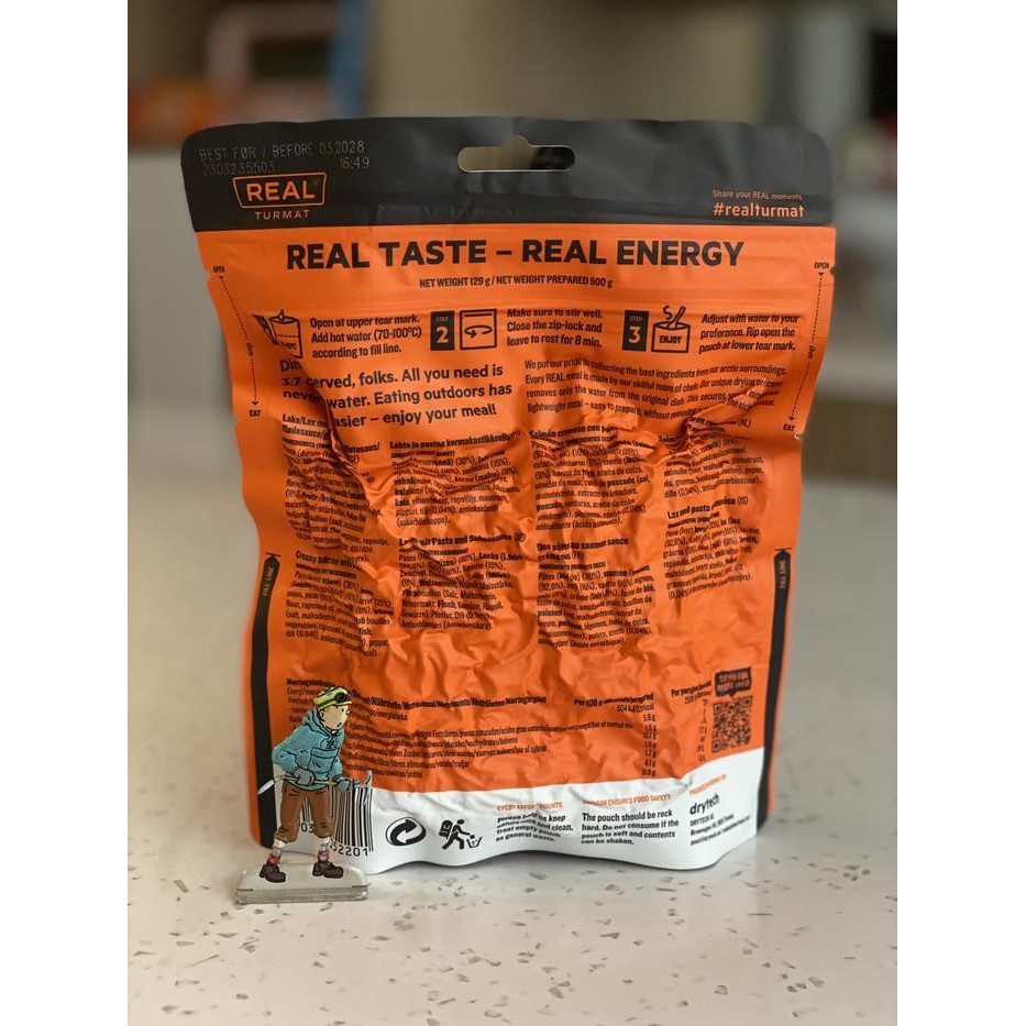 

Makanan Instant Siap Saji Premium Real Turmat Creamy Salmon With Pasta Laks Pasta Flotesaus 601 Cal. Backpacking Meal Ready To Eat