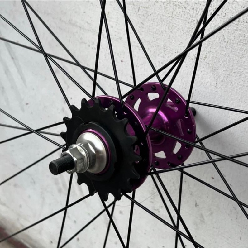 Part Sepeda Wheelset 700C Fixie Doltrap Vuelta Taiwan Hitam Bearing Alloy 3Cm New