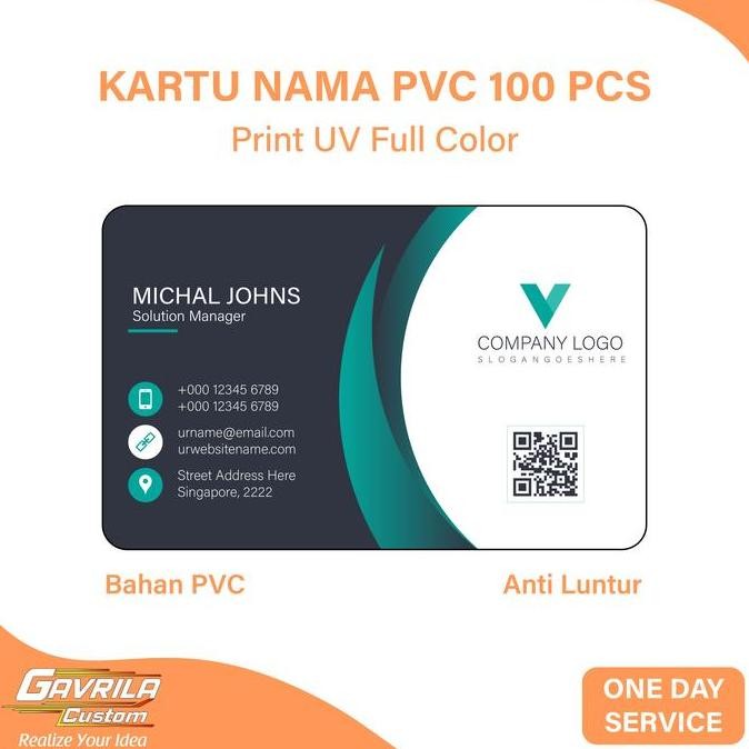

TERLARIS - Custom Kartu Nama/Bisnis Bahan PVC Print UV Qty 100 Pcs Murah
