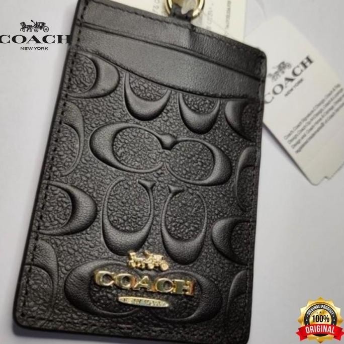 

NEW Id Card Lanyard Coch Signature Id Tag Embossed Black