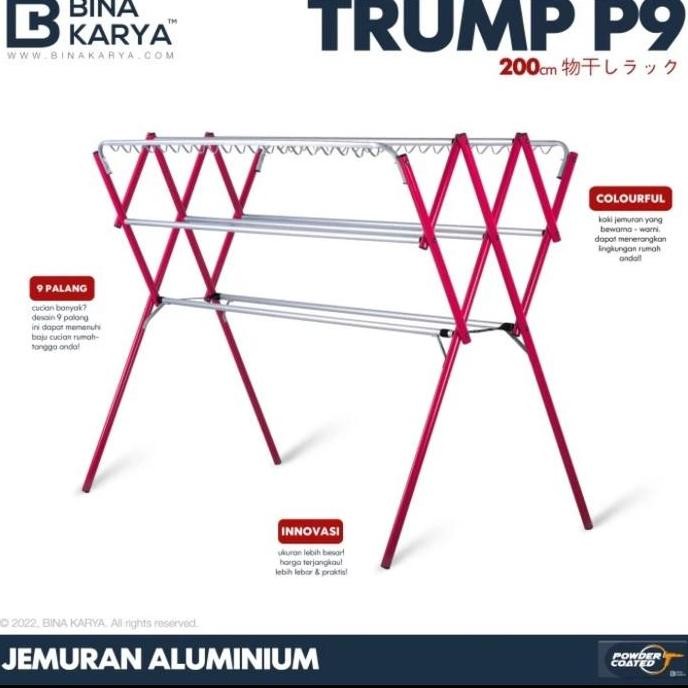 TERLARIS - BINA KARYA JEMURAN BAJU BESAR ALUMINIUM RAK PAKAIAN ALUMINIUM 2 METER