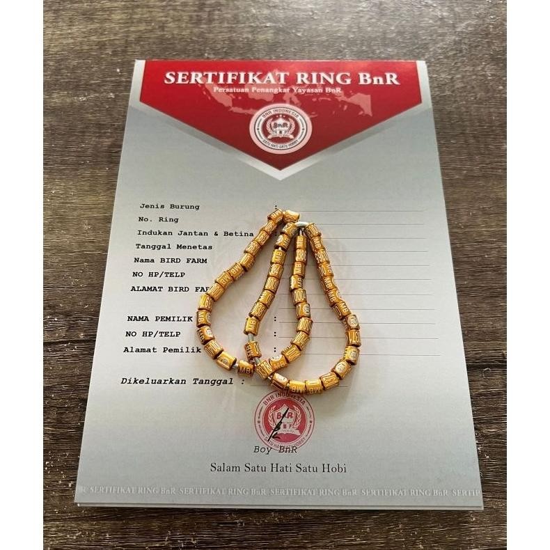 Ring BNR asli beserta sartifikat ukuran murai batu gelang kaki burung mb DiM