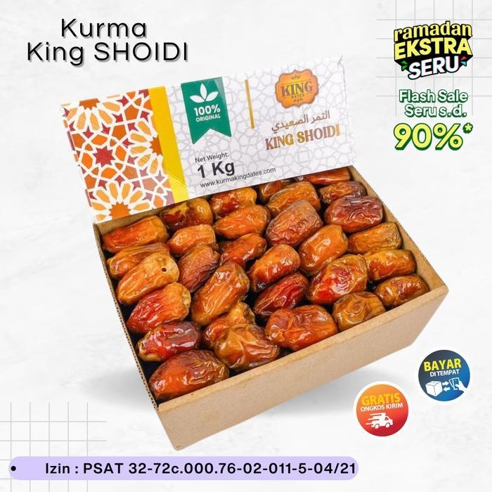 

SEDIA! Kurma King Shoidi 1kg - Camilan Sehat Tanpa Rasa Beraflour - Food Cemilan 1000 Gram Ori!!