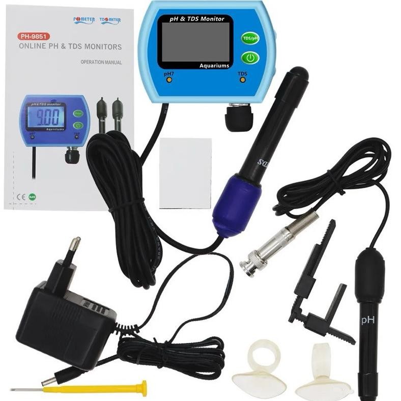 Alat Ukur pH TDS Water Quality Monitor Online Meter PH/TDS-9851 PH9851 DiM