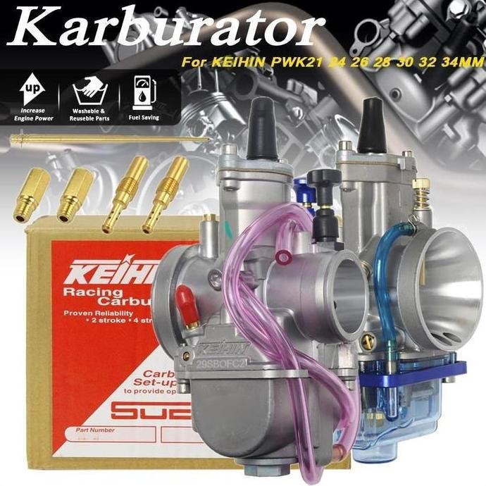 NEW  KARBURATOR KARBU PWK21 24 26 28 30 32 34 KEIHIN SUDQO BLUE SERIES TRANSPARENT TRANSPARAN KAWASA