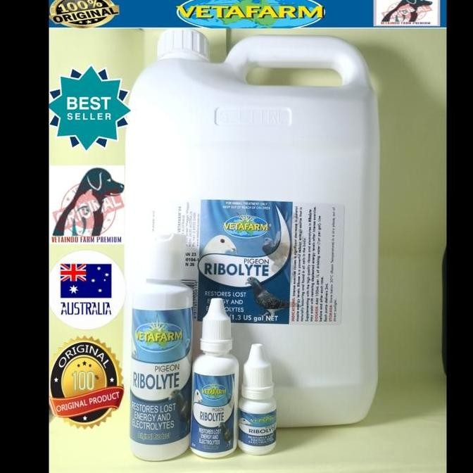 RIBOLYTE VETAFARM VITAMIN BURUNG MERPATI PIGEON DARAH PEFORMA STAMINA ORIGINAL DAN TERPERCAYA
