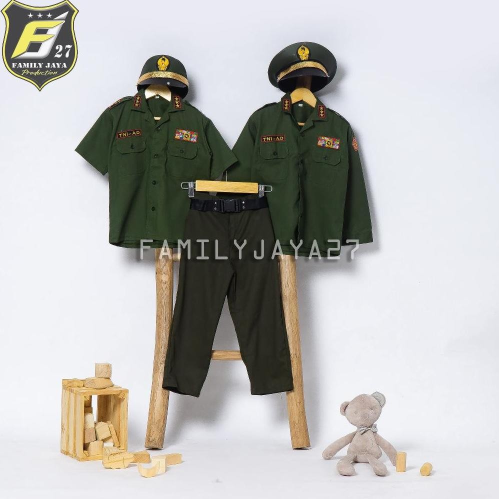 (Satu Set Termurah) Baju Seragam Pdh Tni Ad Anak / Baju Profesi Anak / Baju Pdh Tni Ad Anak - Baju K