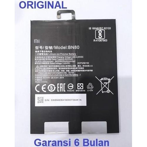 TERBARU - Battery Batre Mi Pad4 Plus Mi Pad 4+ BN80 Original asli