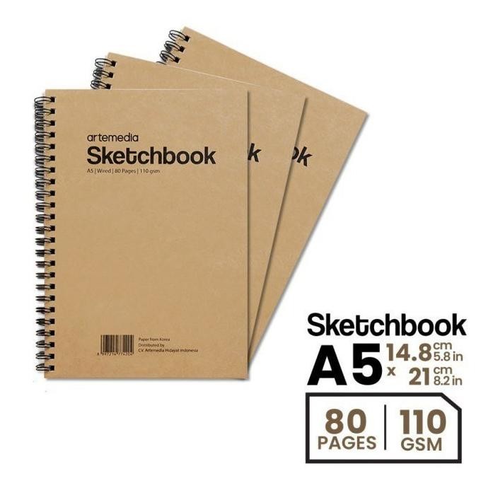 

Artemedia Sketchbook Wired A5 Craft Cover Buku Sketsa Jilid Spiral DiM