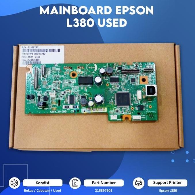Mainboard Bekas Printer Epson L380, Printer Epson L380 Board Second New Stok