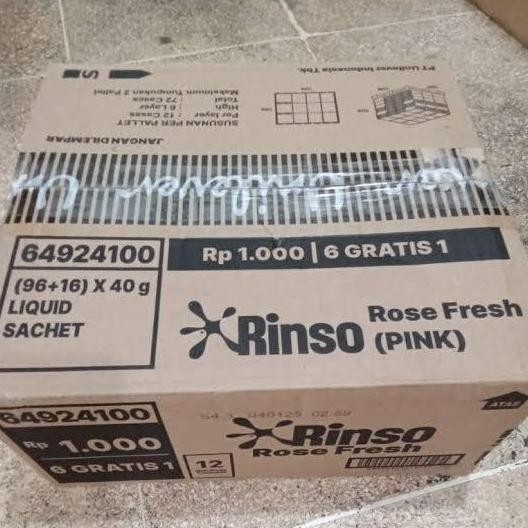 Rinso Cair Sachet Hijau 40G Dus /Rinso Cair Sachet Merah 40G Dus / Rinso Cair Eceran 1000