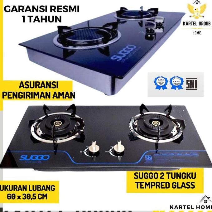 TERLARIS - KOMPOR SUGGO GAS TANAM 2 Tungku Kompor Gas Kaca SNI