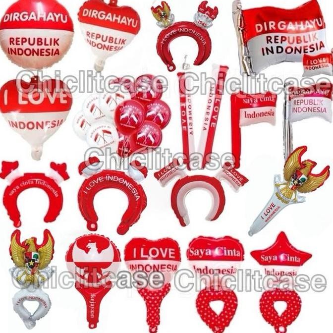 Balon foil bendera merah putih/hiasan dekorasi kemerdekaan 17 agustus/HUT RI/Dirgahayu kemerdekaan r
