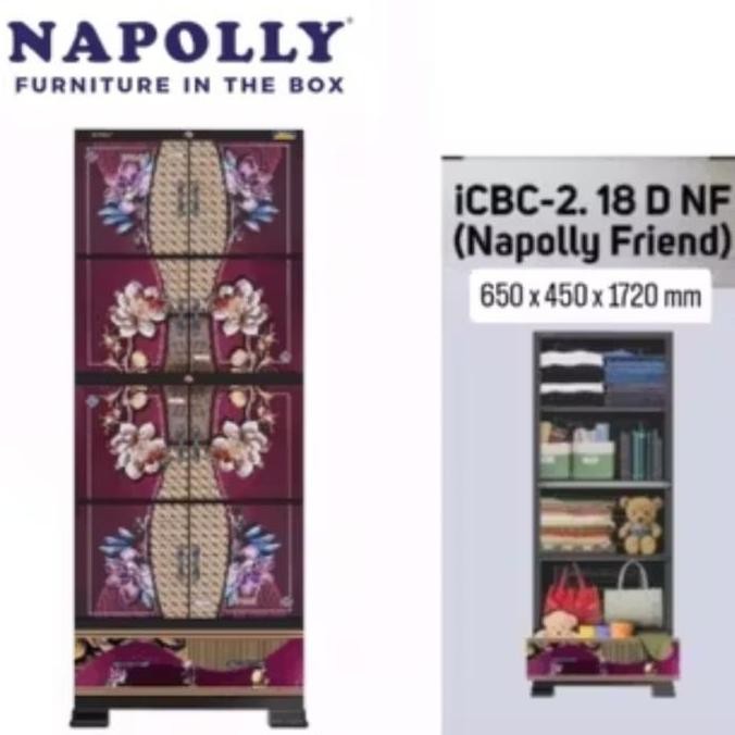 Stok Sj Lemari Pakaian Napolly/Lemari Plastik Napolly/Lemari Baju Anak Napolly
