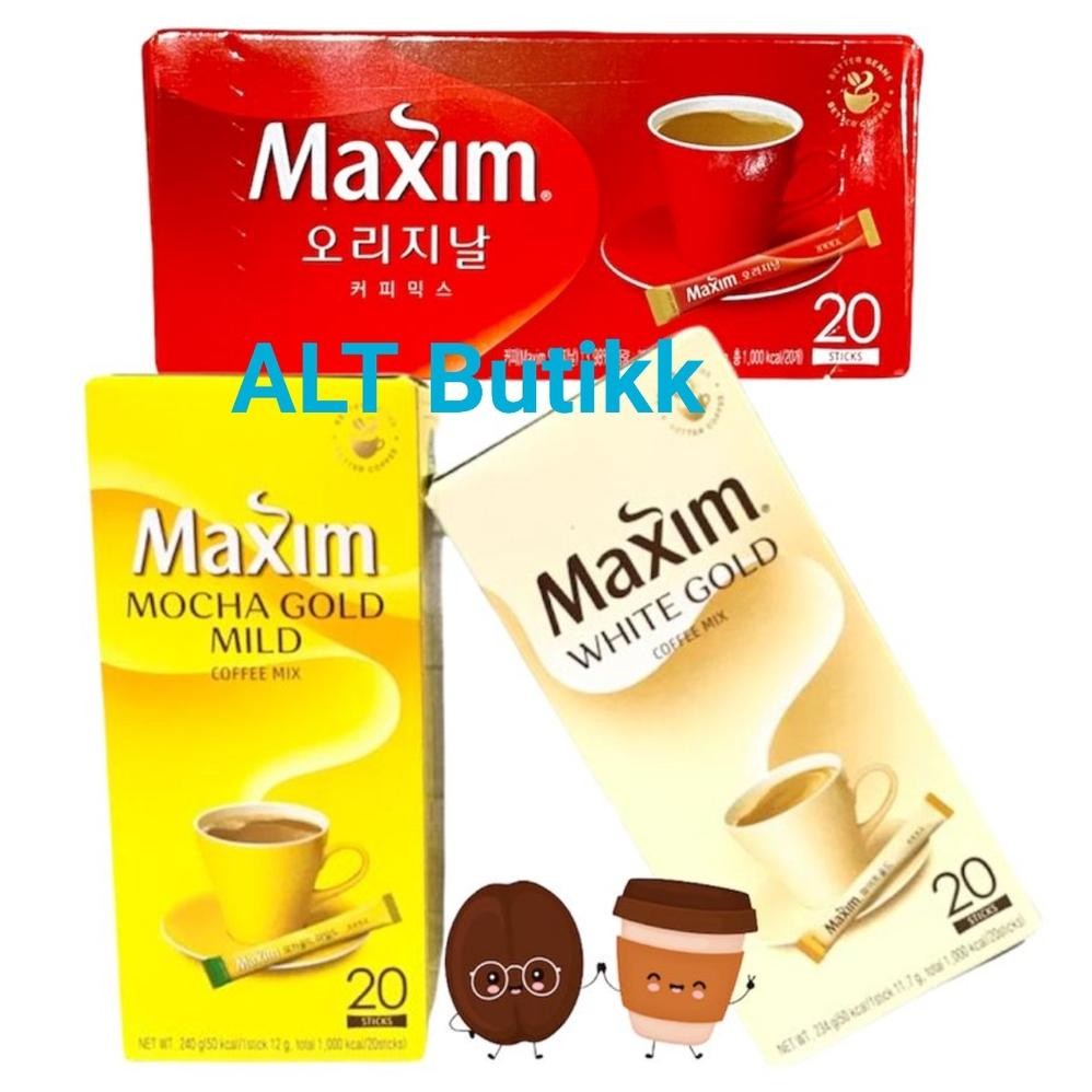 

READY STOCK [ BOX 20 STICKS ] MAXIM COFFEE | MOCHA GOLD | WHITE GOLD | KOPI ORIGINAL KOREA