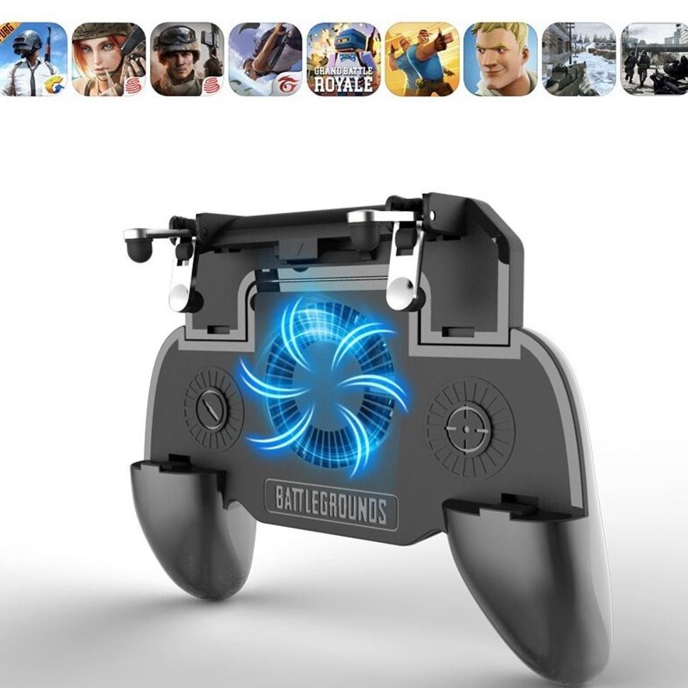 Ready_Stock_Cod Gamepad Sr Pubg Ff Ml Dengan Kipas Power Bank Gratis Sarung Jempol Trigger Gamepad P