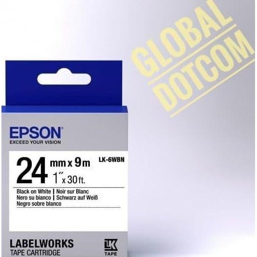 

Epson Label 24Mm Black On White 9M Labelworks Tape Cartridge Lk-6Wbn New Stok