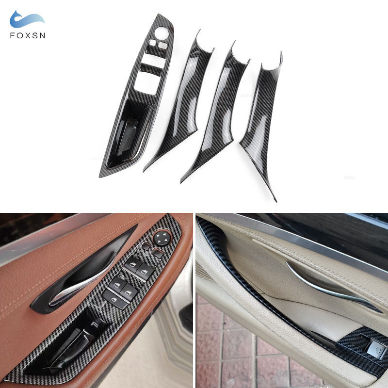 

Untuk BMW Seri 5 F10 F18 2011 2012－2014 2015 2016 2017 Tekstur Serat Karbon Mobil Interior Pintu Tar