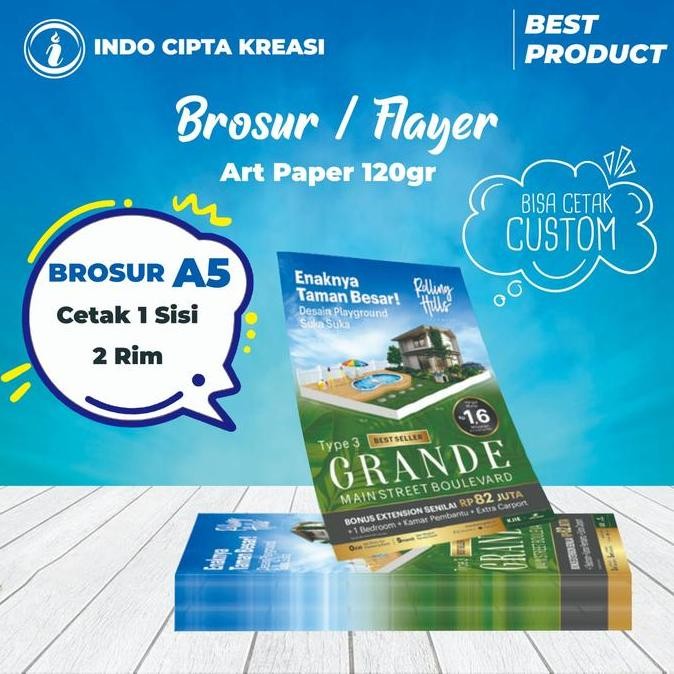 

new !!! Cetak Brosur A5 (1 Sisi ) 2 rim / 1000 lbr | Art Paper 120 gr Murah !