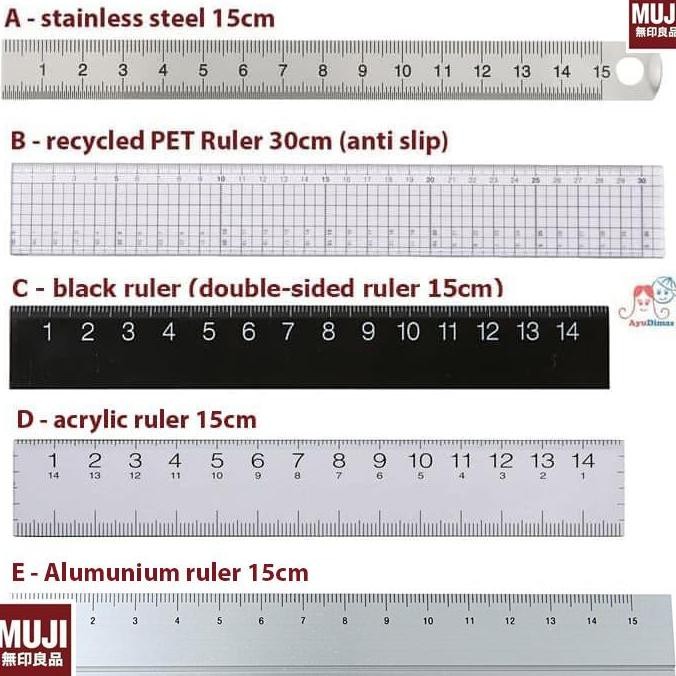

BEBAS ONGKIR - Muji - stainless / alumunium / plastic RULER - penggaris