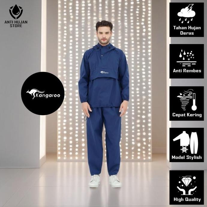 TERBARU - Setelan Jas Hujan Kangaroo Kangguru Raincoat Musim Hujan Kangaroo Anti Rembes Premium