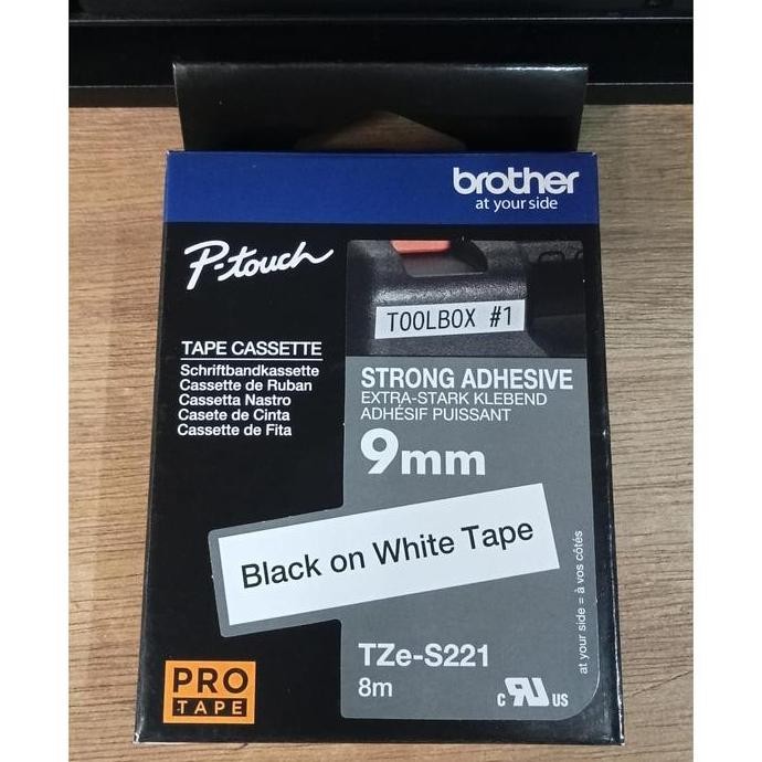 

Brother Label Tape Tze-S221 Black On White Strong Tape 9Mm Putih New Stok