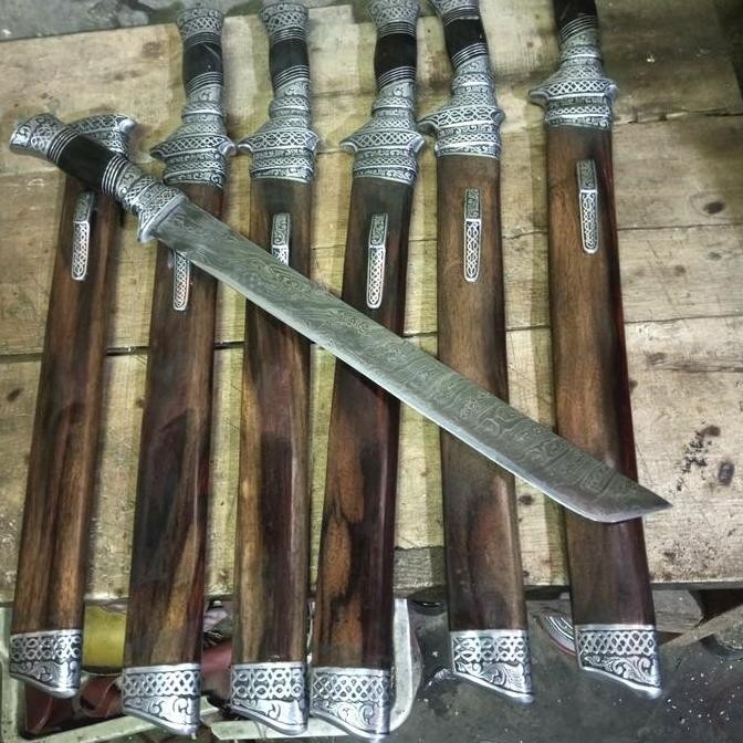 Golok Kopak Baja Pamor Damaskus Premium 40 cm Best Quality