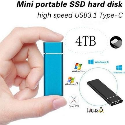 BEBAS ONGKIR - ssd external/hardisk ssd eksternal/Hard drive seluler eksternal portabel, penyimpanan