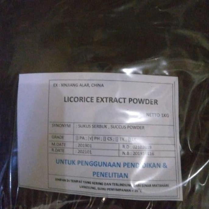 

NEW Licorice extract powder, succus powder 1kg BERSERTIFIKAT