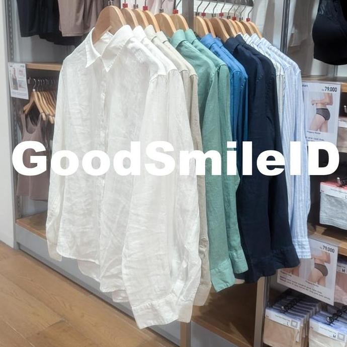 SALE Women Kemeja Premium Linen Lengan Panjang Wanita JASTIP UNIQLO