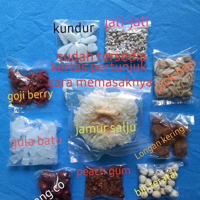 

Peach Gum Collagen Dessert tao jiao isi komplit 10 macam