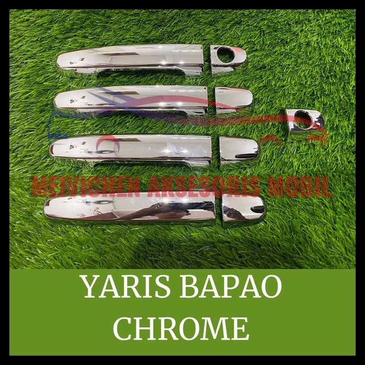 GRATIS ONGKIR COVER HANDLE GAGANG PINTU MOBIL YARIS BAPAO BAKPAO FULL CHROME 