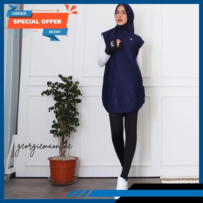 LONG VEST ROMPI PANJANG SPORT OLAHRAGA WANITA UNTUK BERSEPEDA LARI SENAM GYM BAJU MUSLIM PADEL BY GE