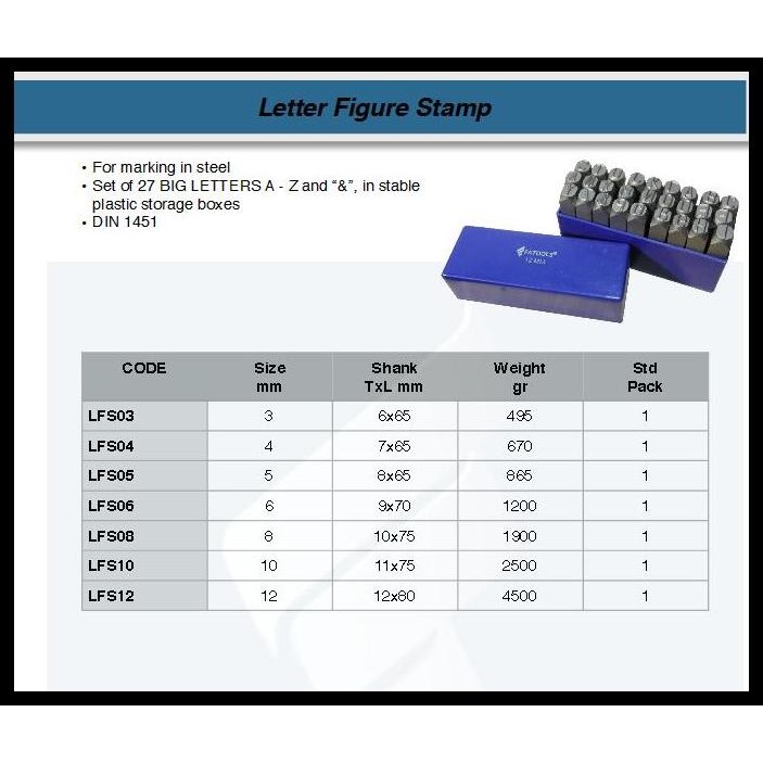 

HOT DEAL FATOOLS LFS06 - LETTER PUNCH SIZE 6 !!!