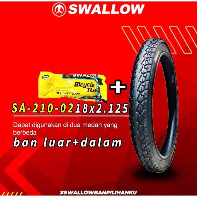 SALE BAN SEPEDA ANAK 18 X 2.125 SWALLOW + BAN DALAM KOMPLIT