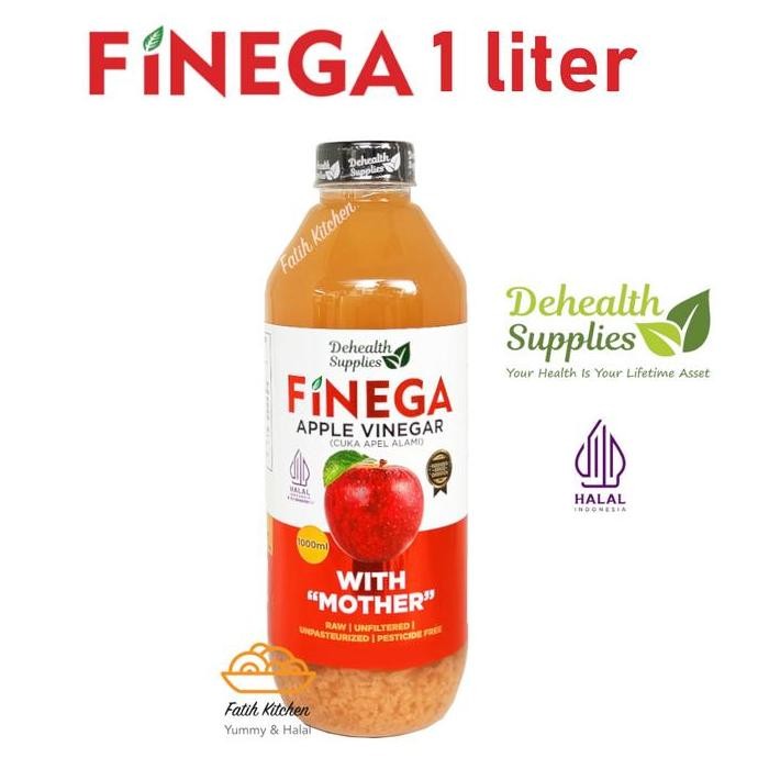 

CUKA APEL FINEGA VINEGA 1 LITER BOTOL PLASTIK - WITH MOTHER ORGANIK HALAL ASLI