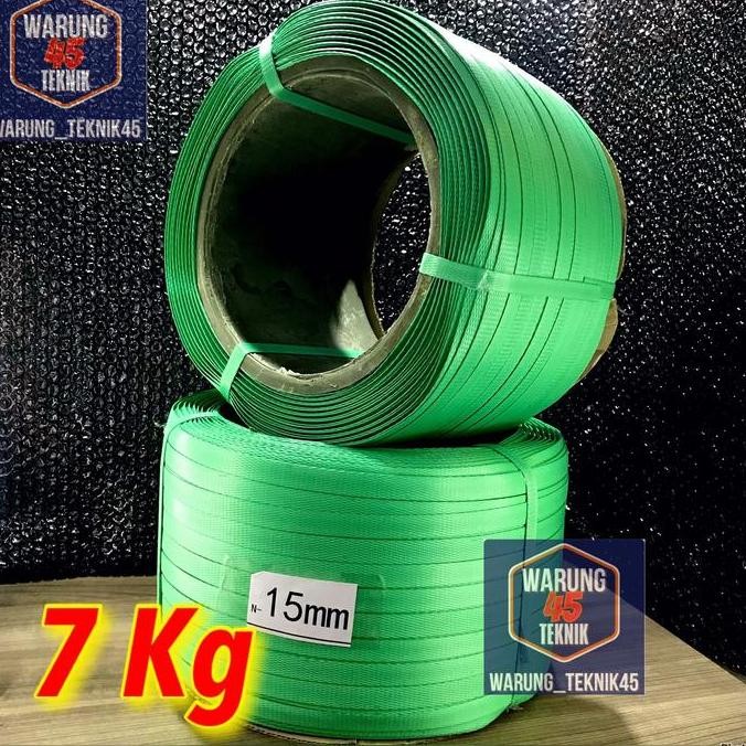

PLASTIK STRAPPING 15MM BERAT 7KG TALI PACKING HIJAU STRAPING BAND KUAT ASLI