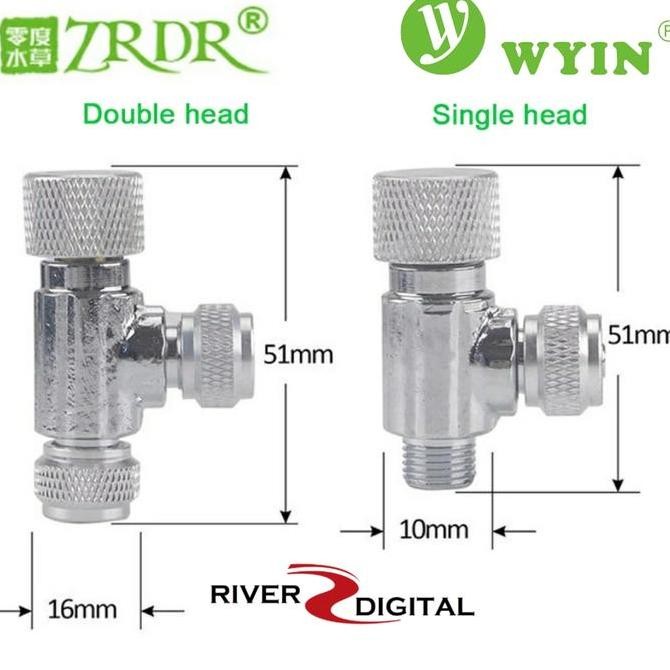 Tersedia WYIN CO2 Regulator Needle Valve - Kran Aquascape DIY CO2 Plant System