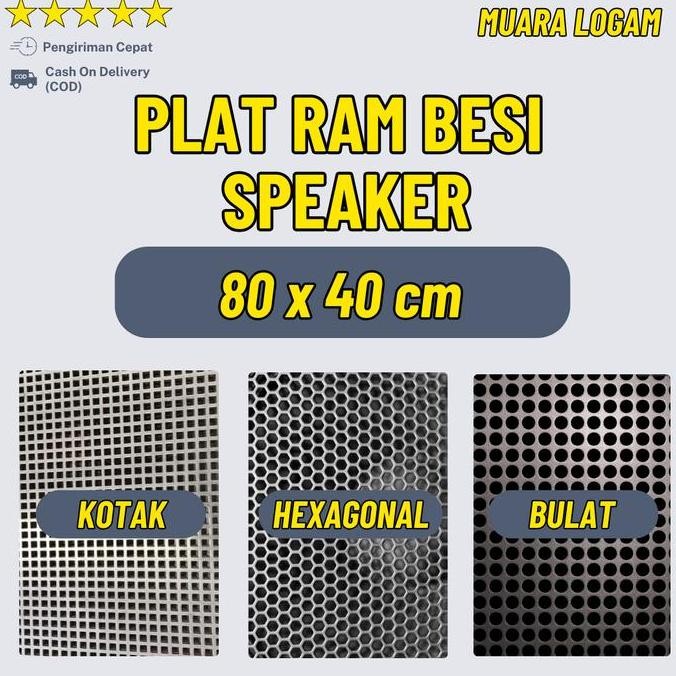 80 X 40 Cm | Ram Speaker Model Plat Besi  Lobang Grill Speaker Mesh Cover Grill Pelindung Audio Cust
