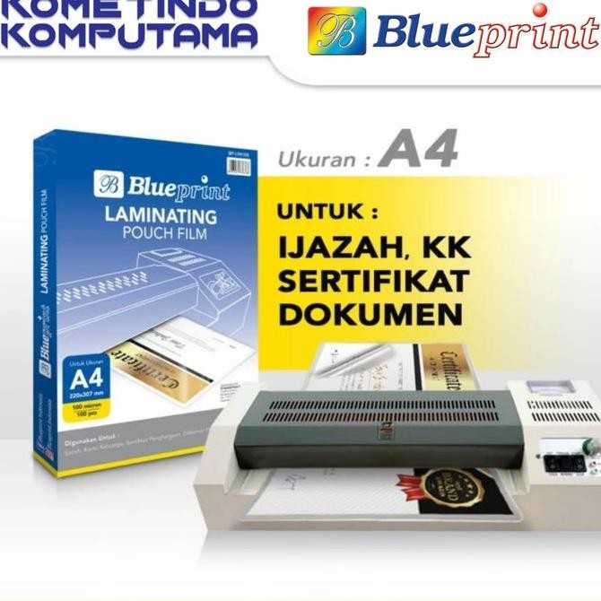 

PLASTIK LAMINATING BLUEPRINT A4 100 MICRON | FILM LAMINATING KERTAS PLASTIK ASLI