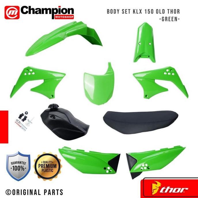 BODY SET KLX 150 S OLD + JOK TANGKI - PLASTIK TRAIL THOR KOMPLIT ASLI