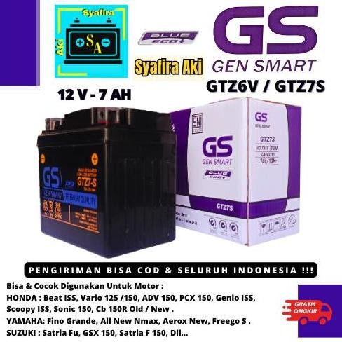 Aki Motor Gtz7S Gs Mf Honda Adv Pcx Supra Gtr Cb150X Gen Smart Original