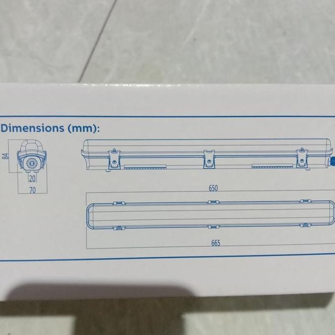 Philips Kap Lampu Wt069C Tcw060 Waterproof Tl 1X18W 60Cm Led 1X8W